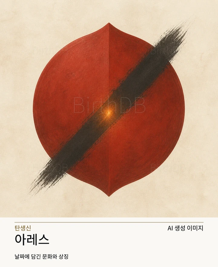아레스 BirthDB AI 상징 일러스트
