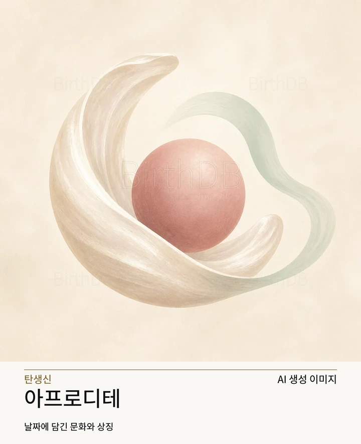 아프로디테 BirthDB AI 상징 일러스트