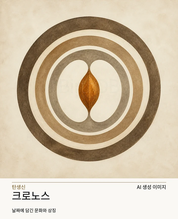 크로노스 BirthDB AI 상징 일러스트