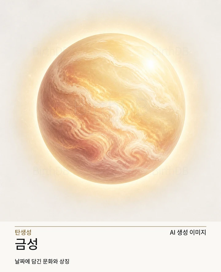 금성 BirthDB AI 상징 일러스트