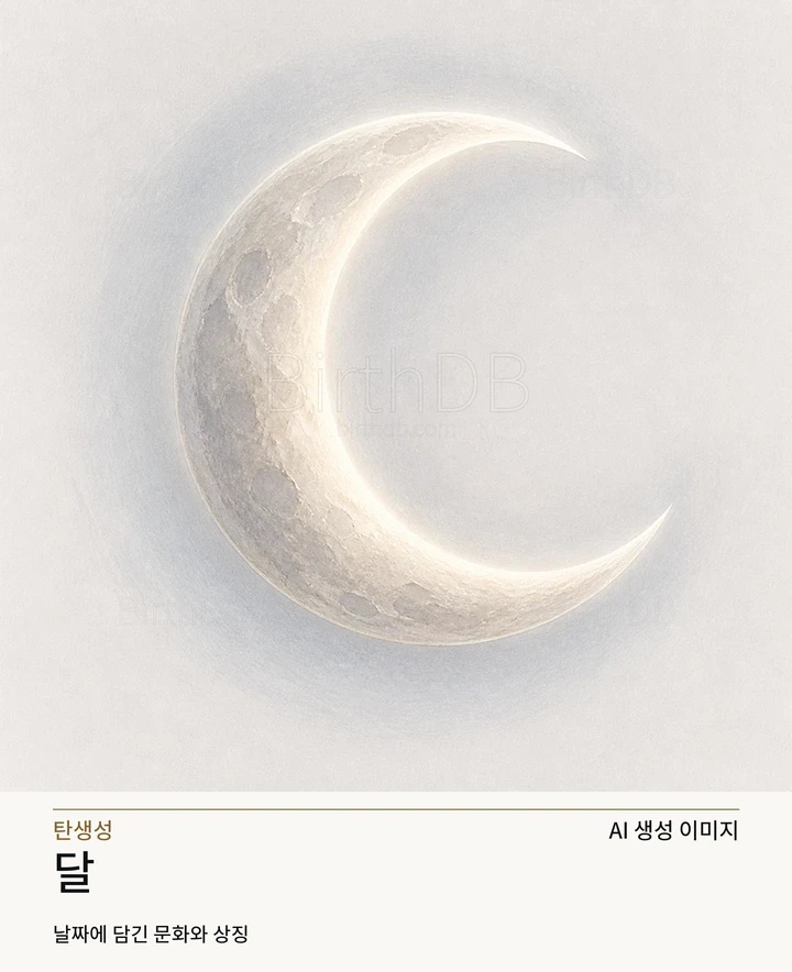 달 BirthDB AI 상징 일러스트