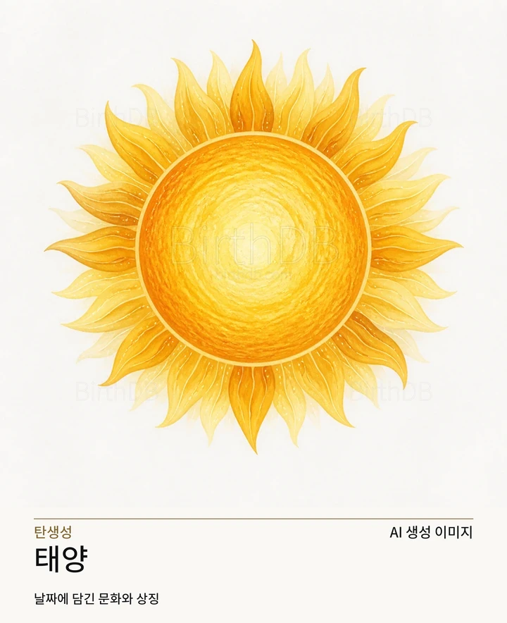 태양 BirthDB AI 상징 일러스트