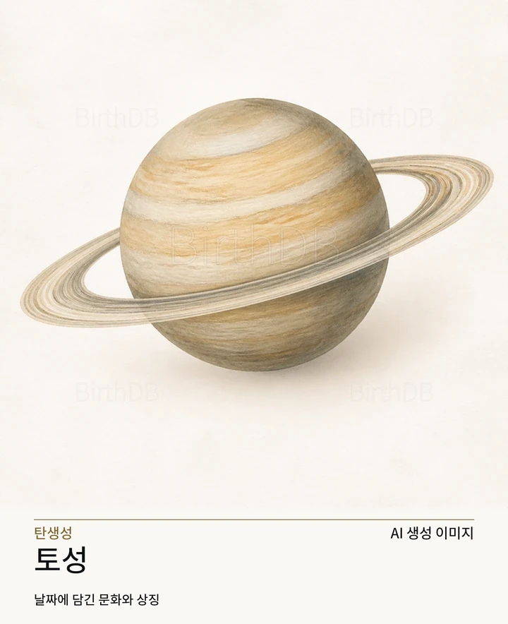 토성 BirthDB AI 상징 일러스트