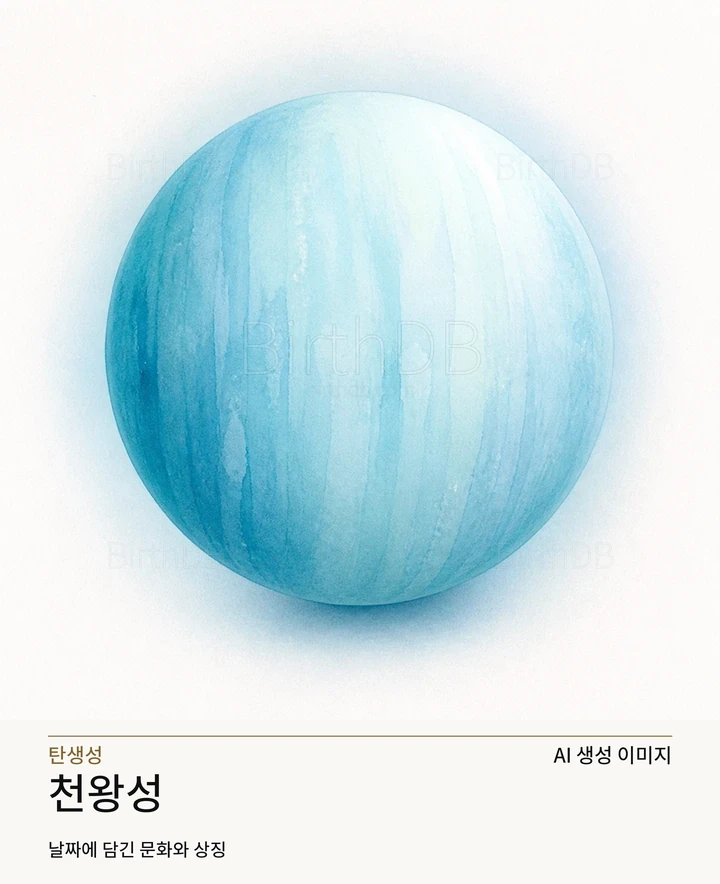 천왕성 BirthDB AI 상징 일러스트