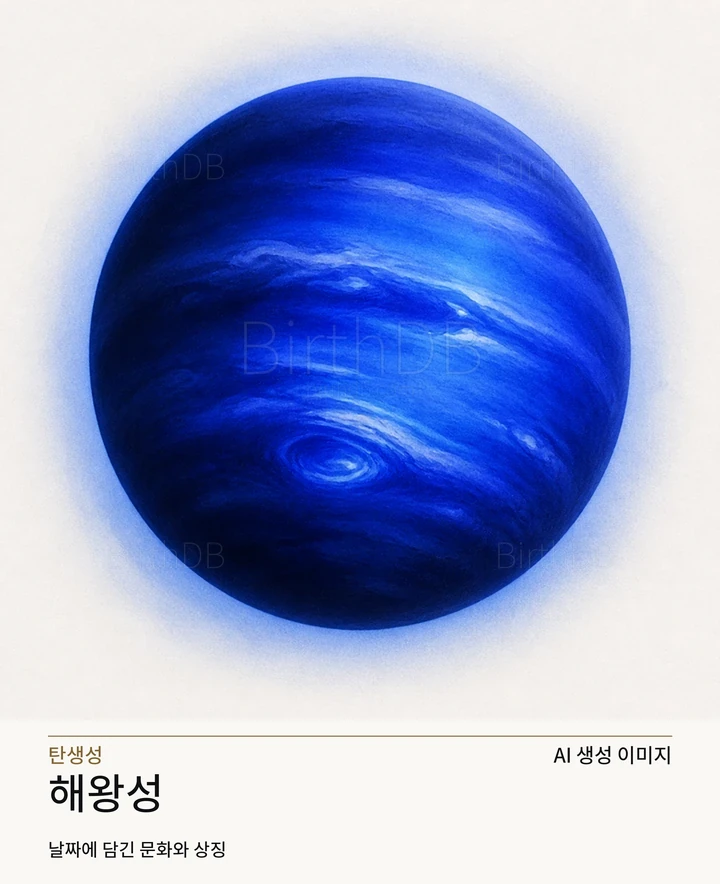 해왕성 BirthDB AI 상징 일러스트