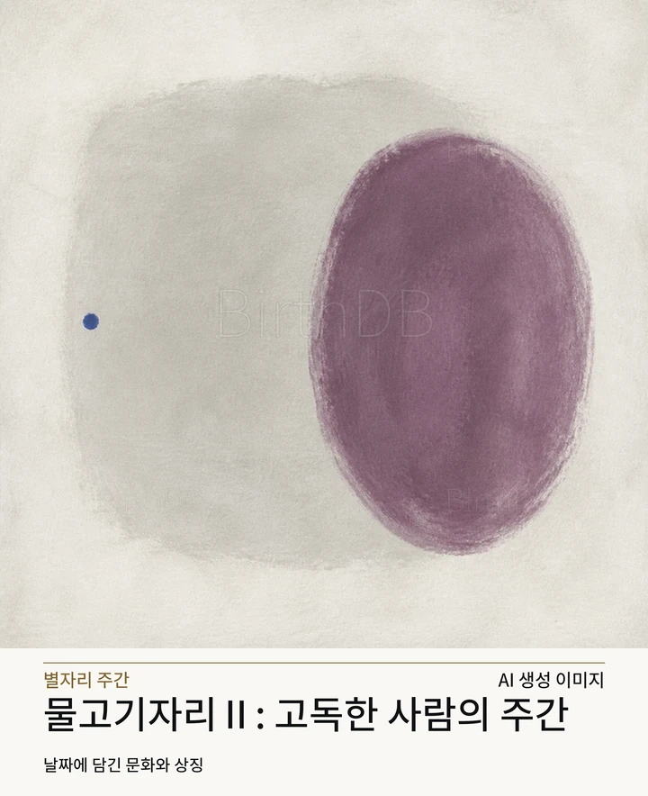 넓은 여백에 홀로 선 자주색 타원 · AI 생성 이미지