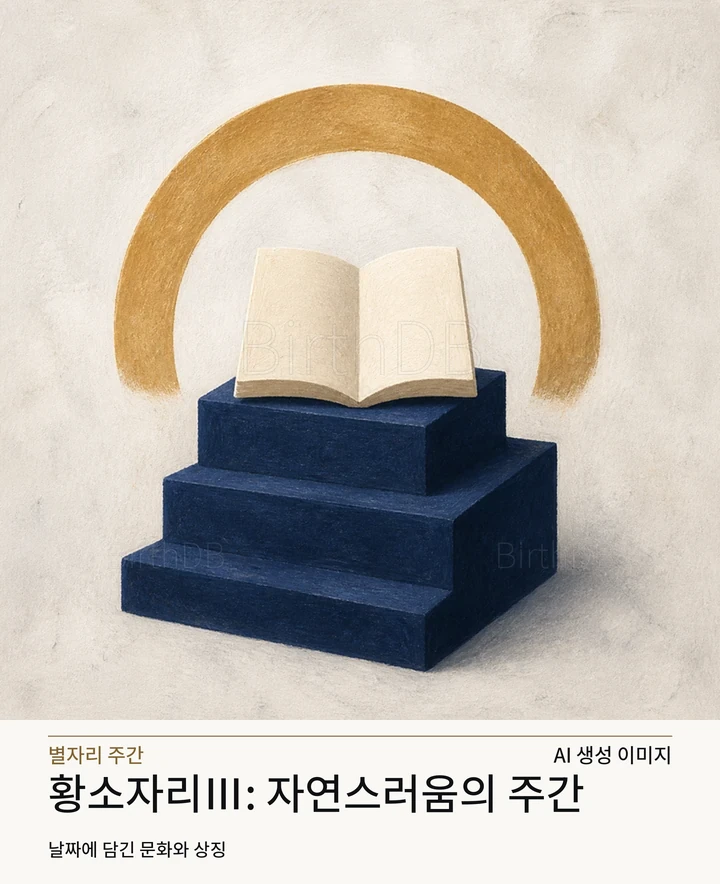 금빛 아치 아래 차분히 쌓여 오르는 짙은 남색 단 · AI 생성 이미지