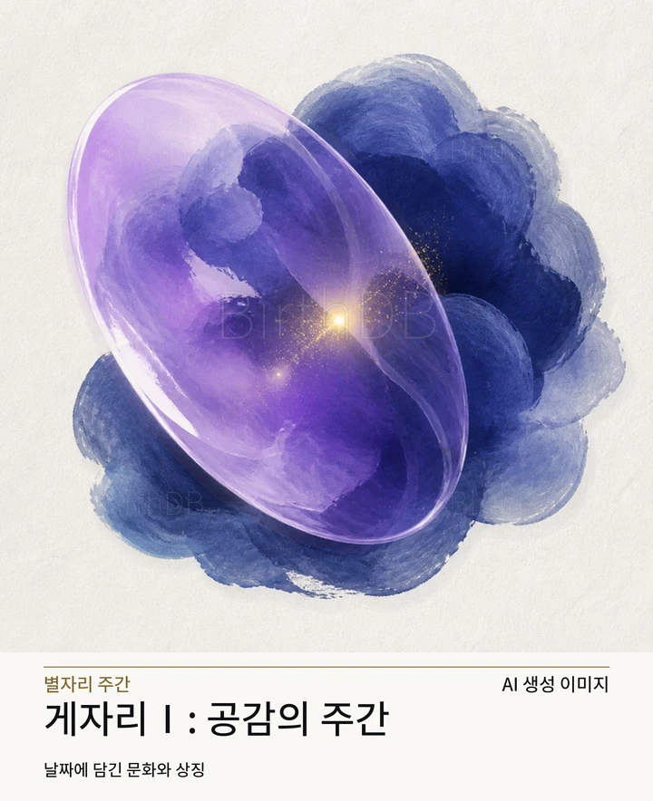 작은 빛을 함께 품은 두 개의 겹친 보라색 구체 · AI 생성 이미지