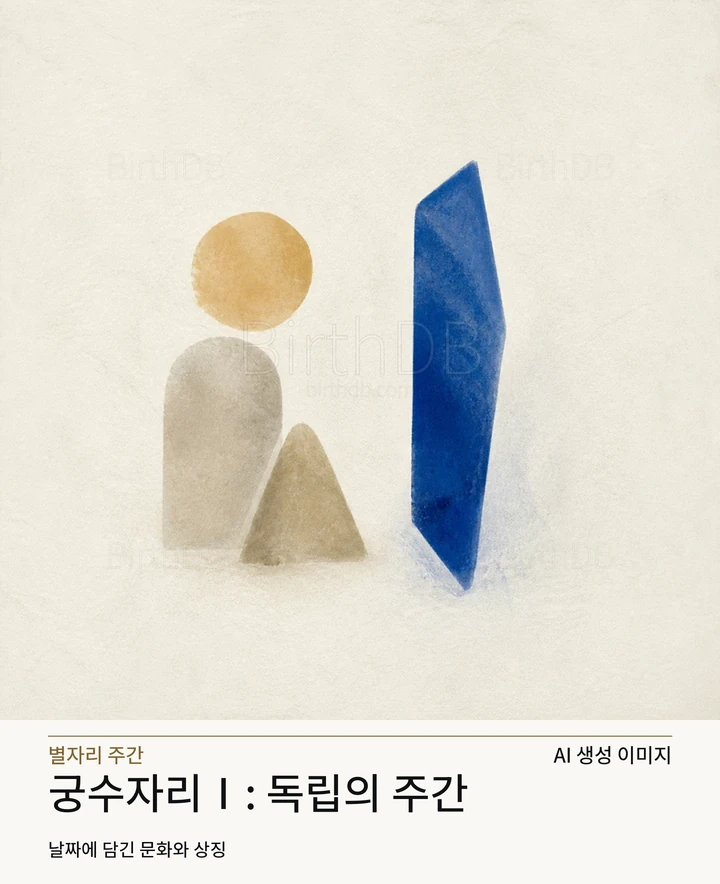 넓은 여백 속에서 따로 선 푸른 각형 · AI 생성 이미지