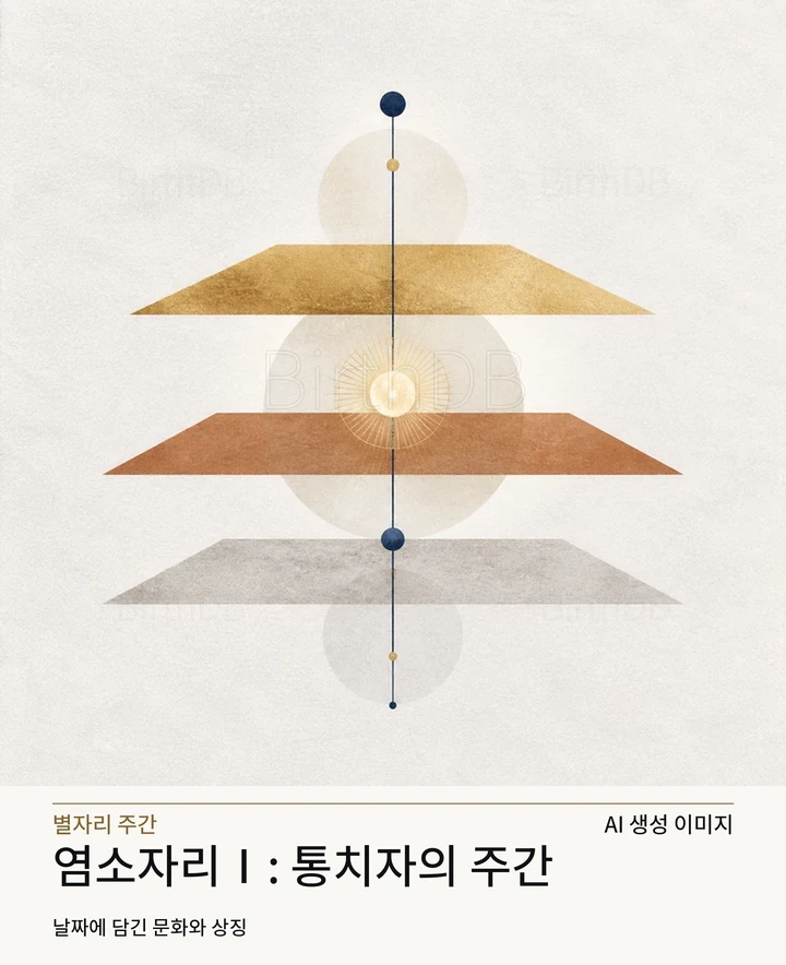중심 축을 따라 정렬된 절제된 색면 구성 · AI 생성 이미지