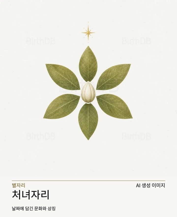 처녀자리 BirthDB AI 상징 일러스트