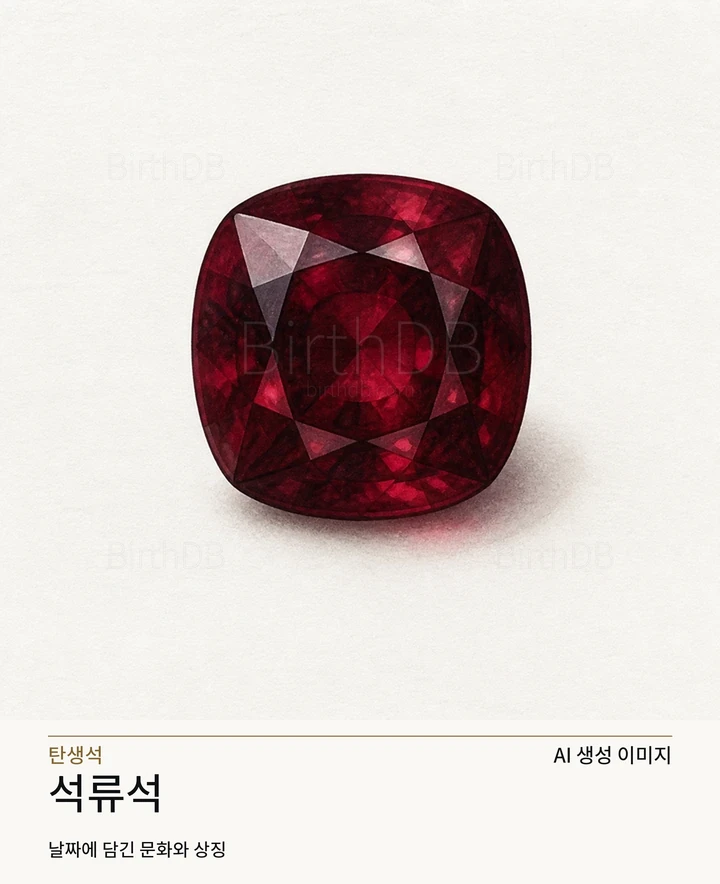 1월 탄생석 석류석 AI 상징 일러스트