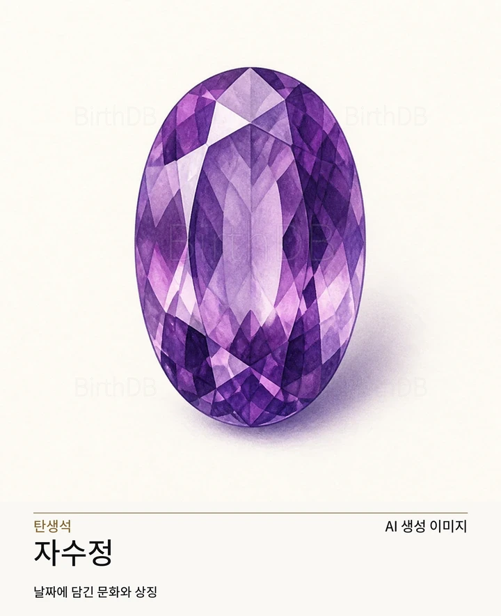 애머시스트 BirthDB AI 상징 일러스트