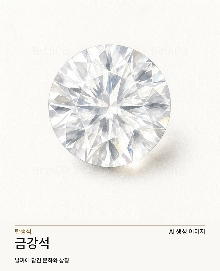 4월 탄생석 금강석 AI 상징 일러스트