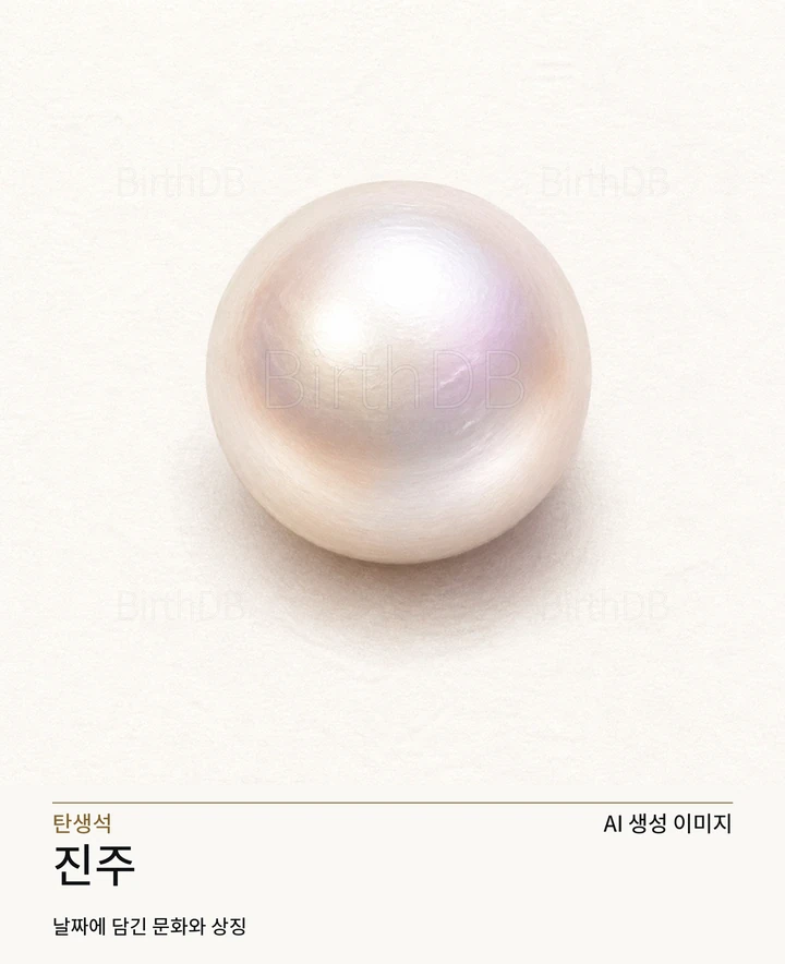 6월 탄생석 진주 AI 상징 일러스트