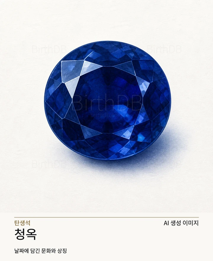 9월 탄생석 청옥 AI 상징 일러스트