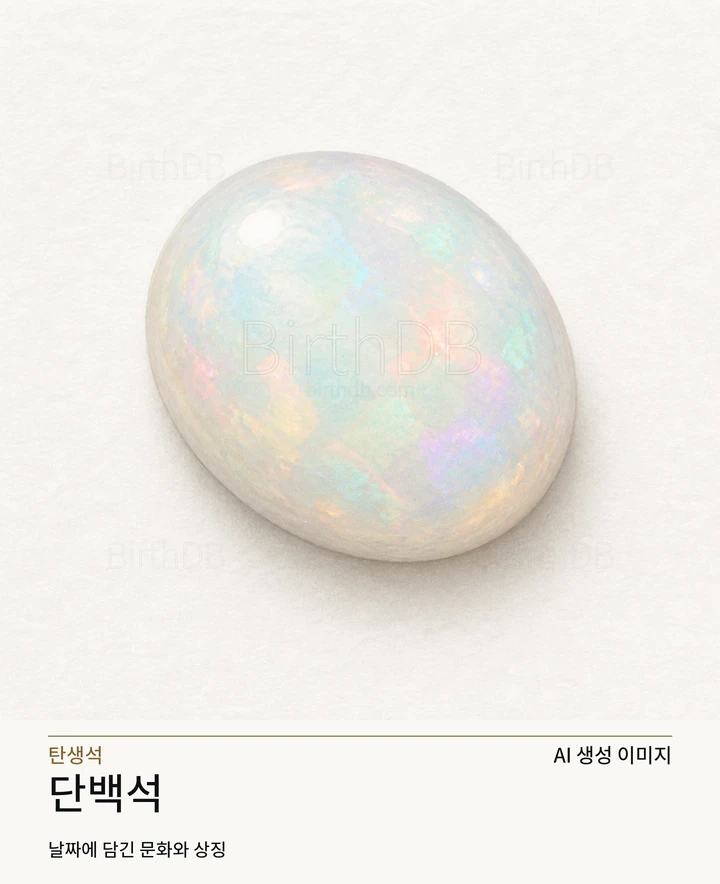 10월 탄생석 단백석 AI 상징 일러스트