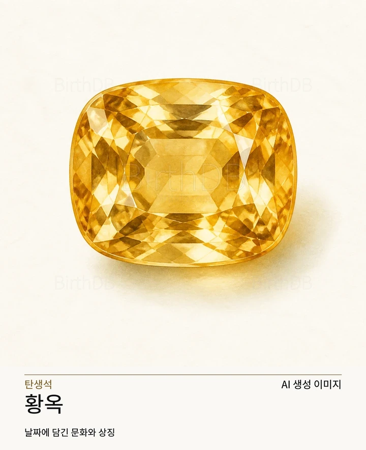11월 탄생석 황옥 AI 상징 일러스트