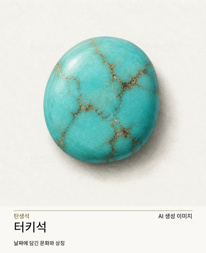 12월 탄생석 터키석 AI 상징 일러스트