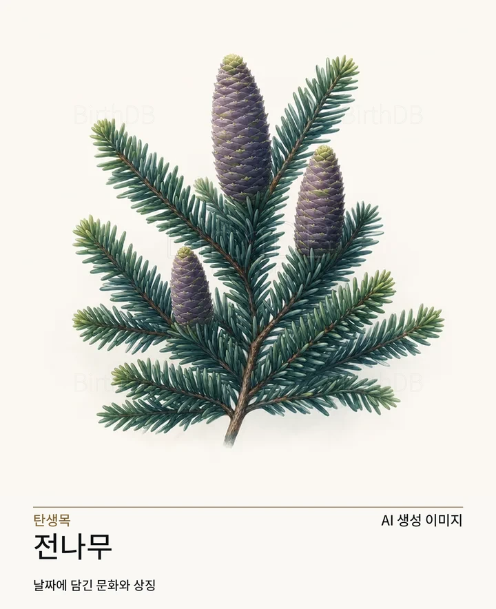 전나무 탄생목 AI 상징 일러스트