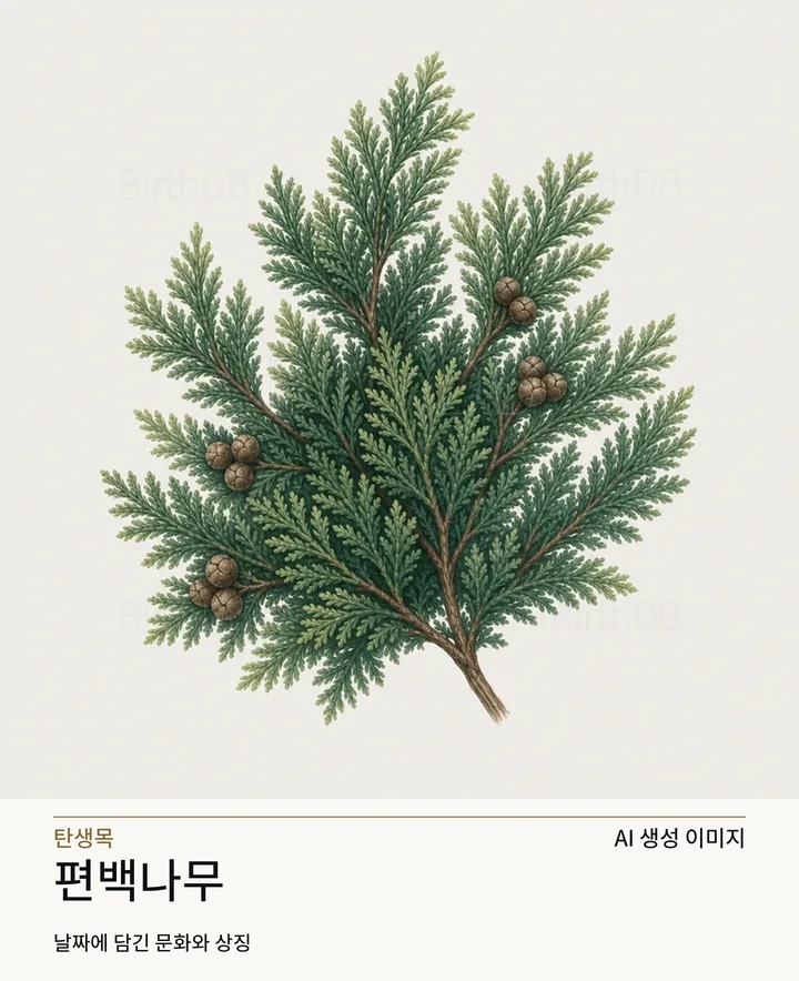 편백나무 탄생목 AI 상징 일러스트