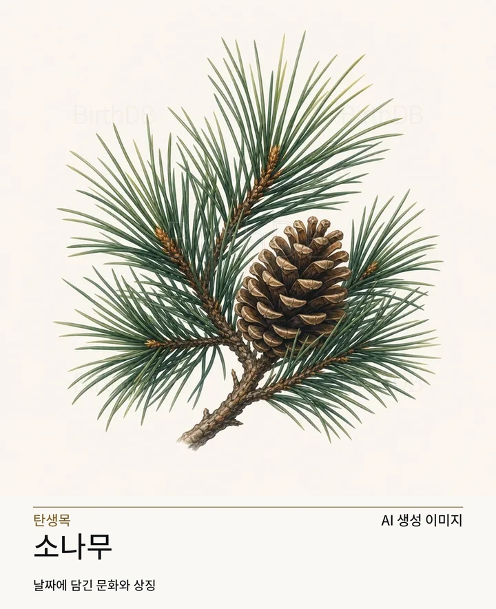 소나무 탄생목 AI 상징 일러스트