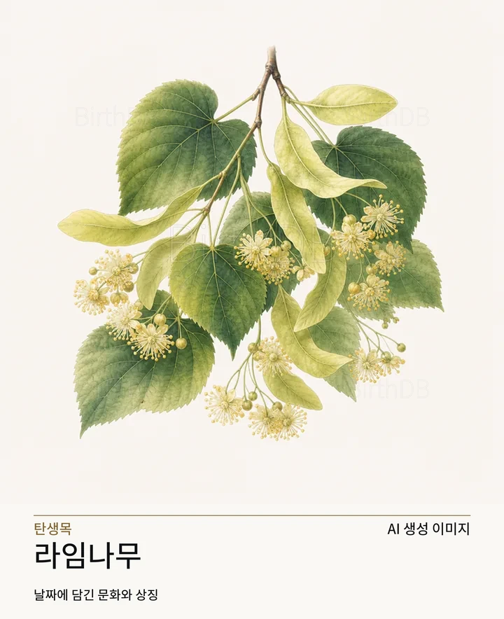 라임나무 탄생목 AI 상징 일러스트