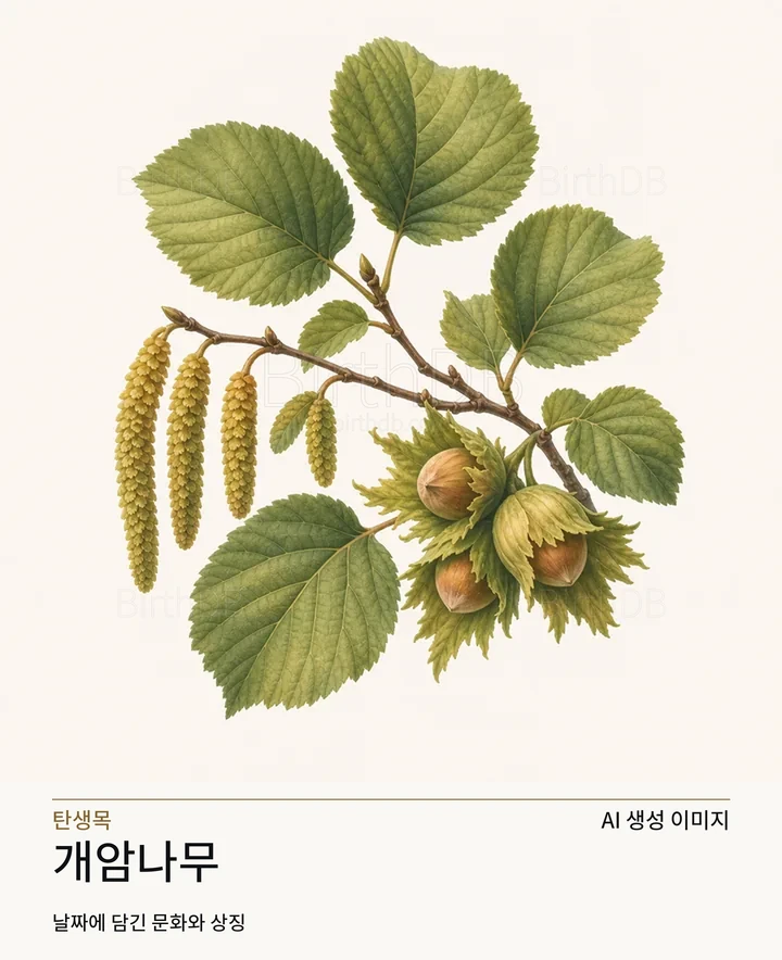 개암나무 탄생목 AI 상징 일러스트