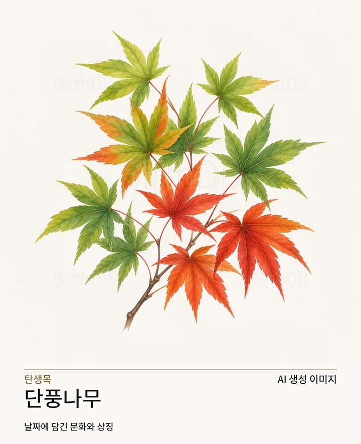 단풍나무 탄생목 AI 상징 일러스트