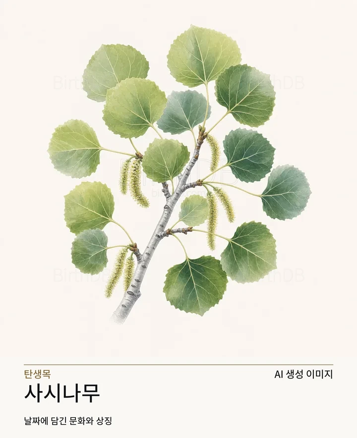 사시나무 탄생목 AI 상징 일러스트