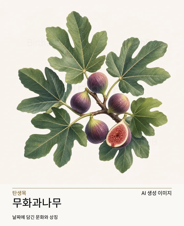 무화과나무 탄생목 AI 상징 일러스트