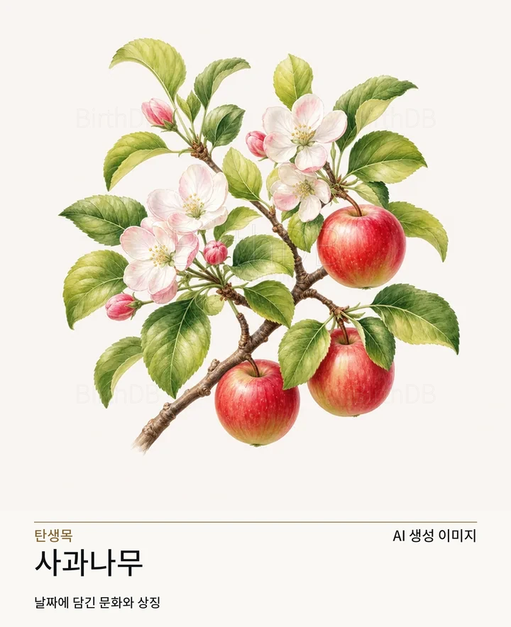 사과나무 탄생목 AI 상징 일러스트