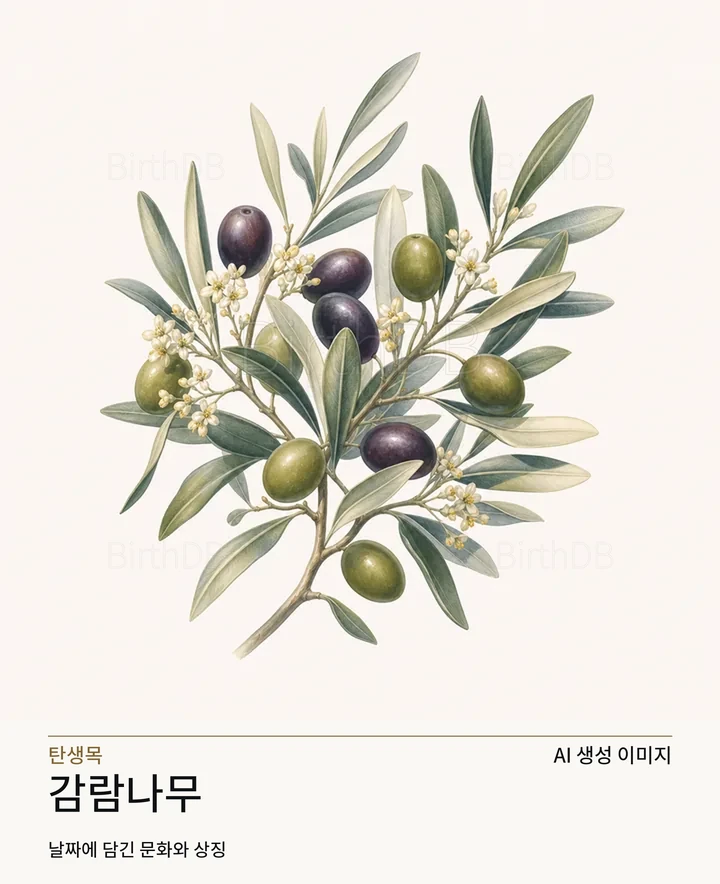 감람나무 탄생목 AI 상징 일러스트